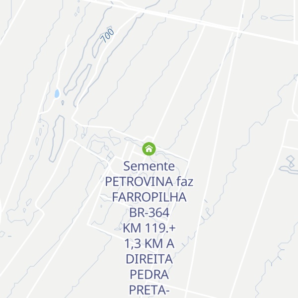 Map of Semente PETROVINA faz FARROPILHA BR-364 KM 119.+1,3 KM A DIREITA PEDRA PRETA-MT