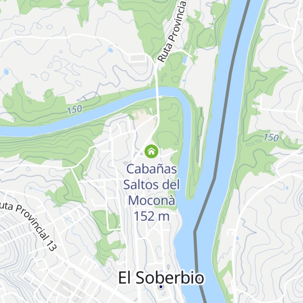 Map of Cabañas Saltos del Moconà