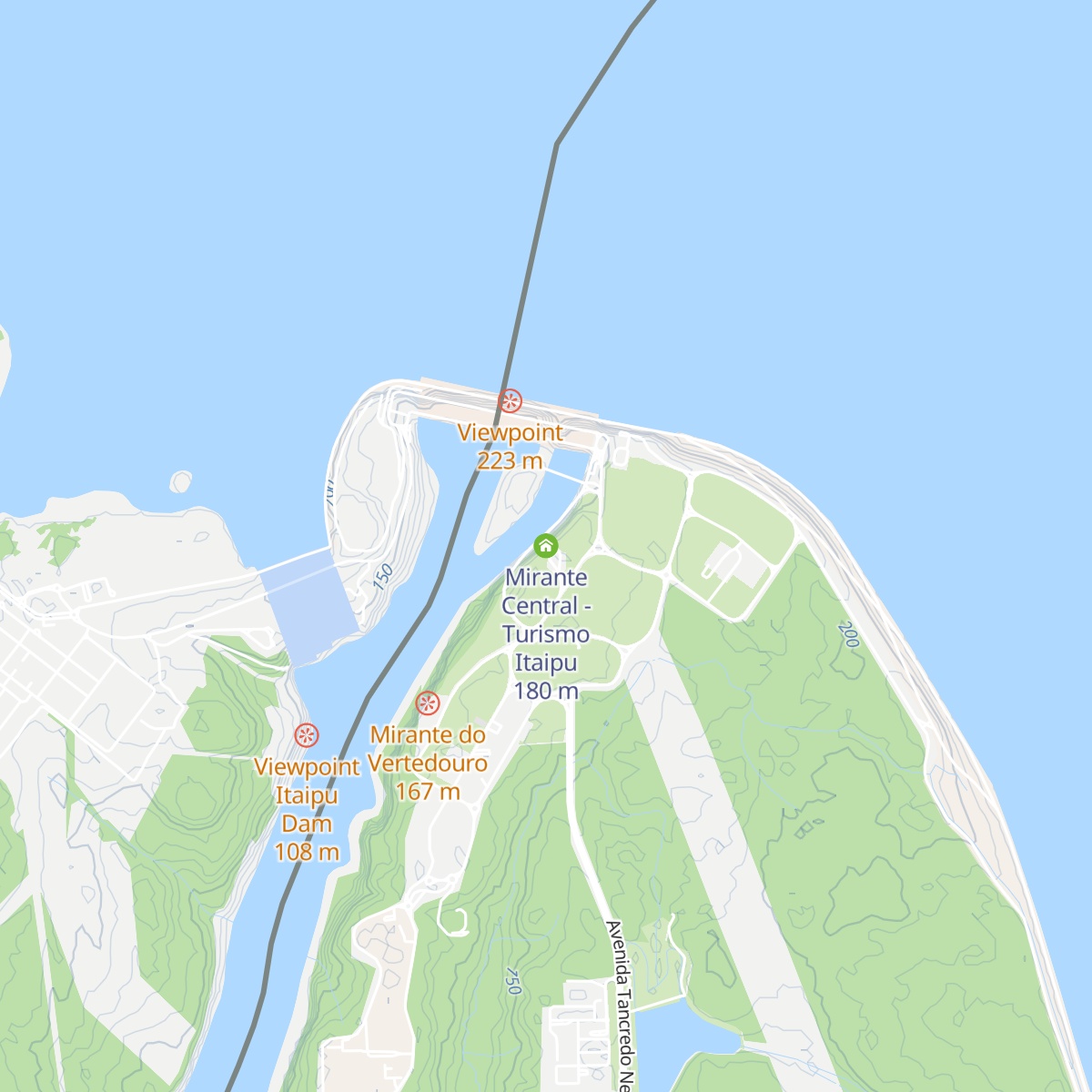Mirante Central - Turismo Itaipu map