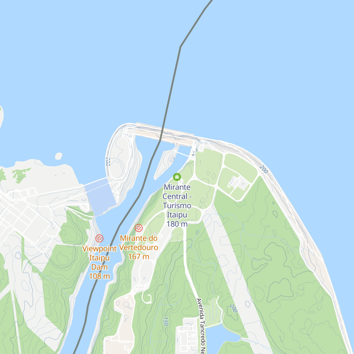 Mirante Central - Turismo Itaipu map