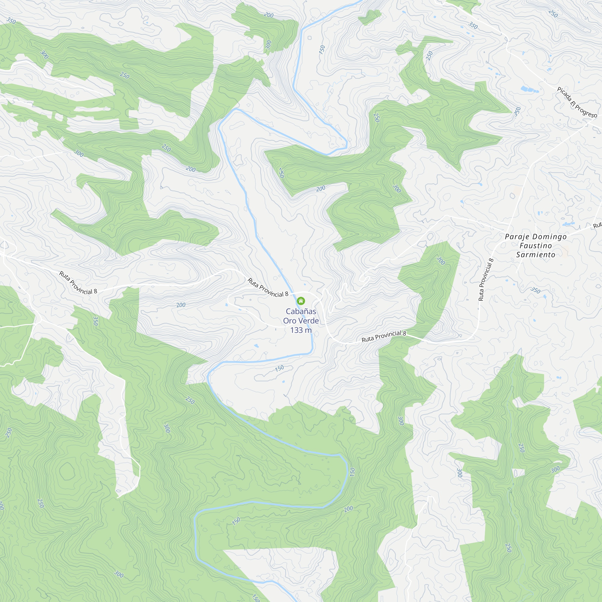 Cabañas Oro Verde map
