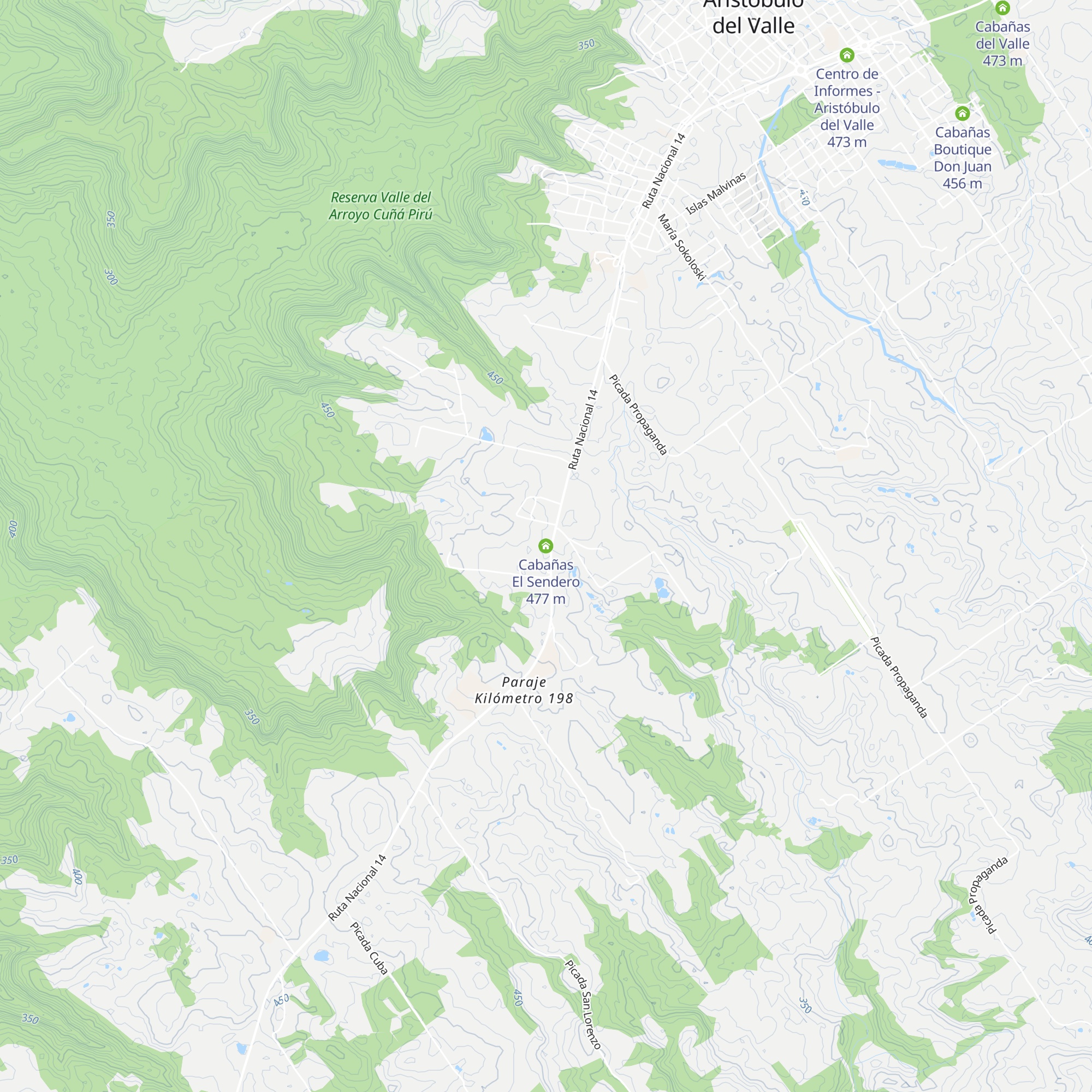 Cabañas El Sendero map