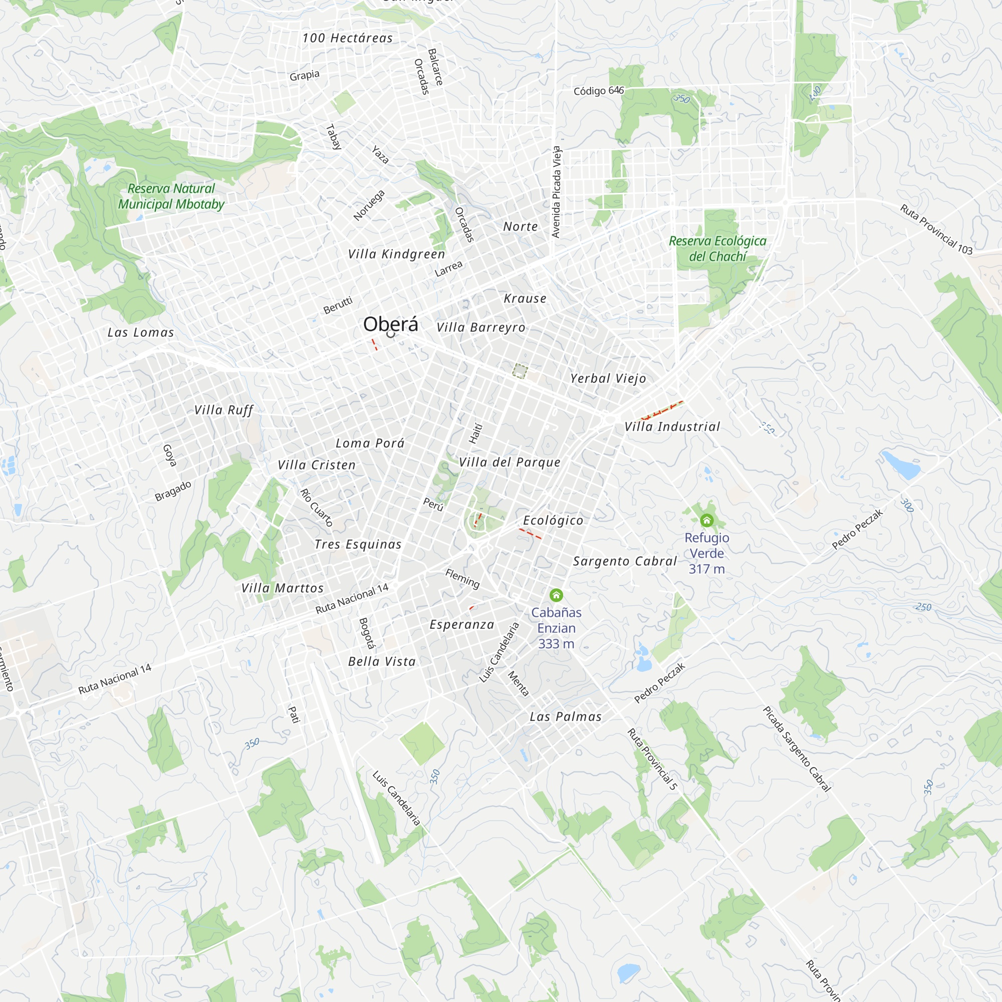 Cabañas del Parque map