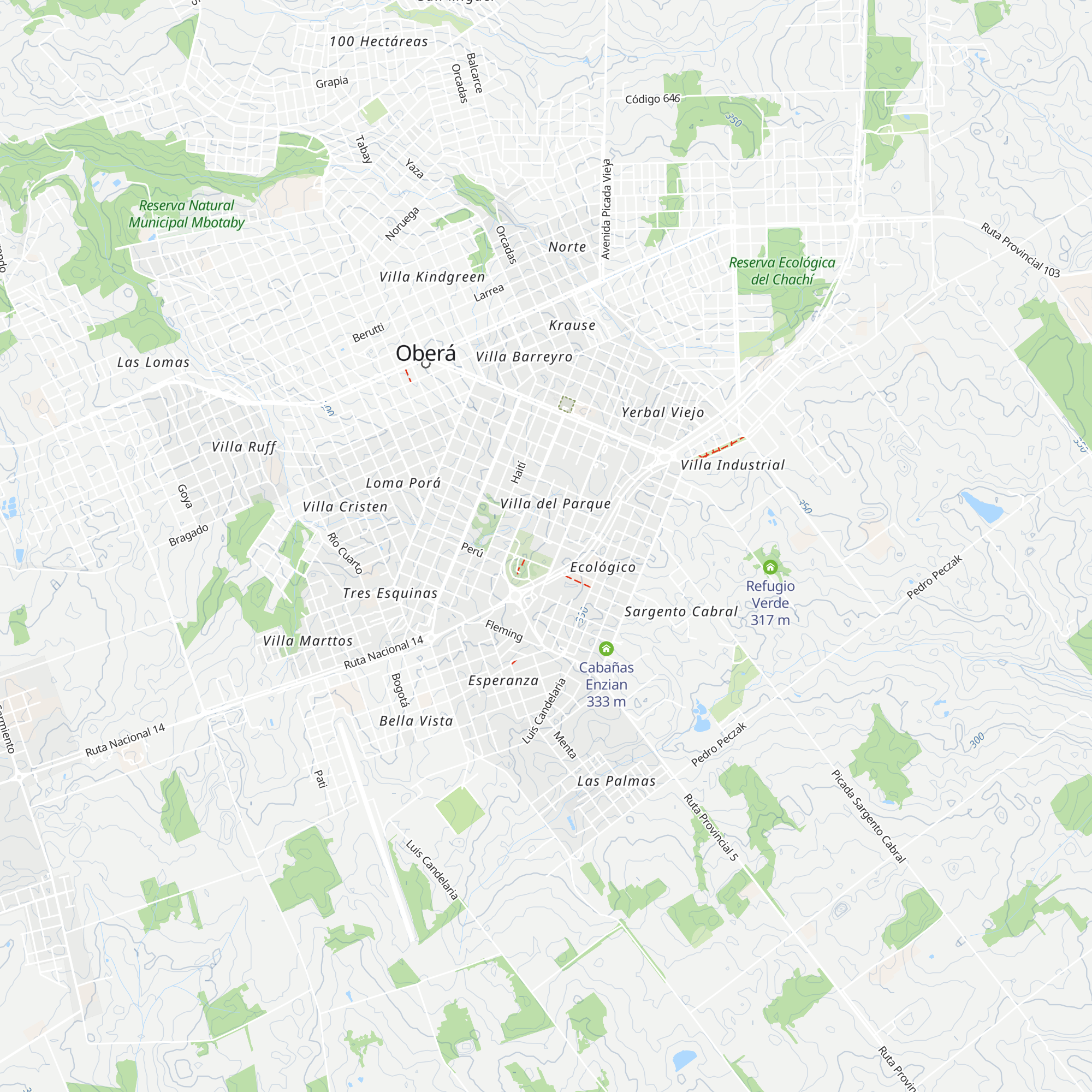 Cabañas del Parque map