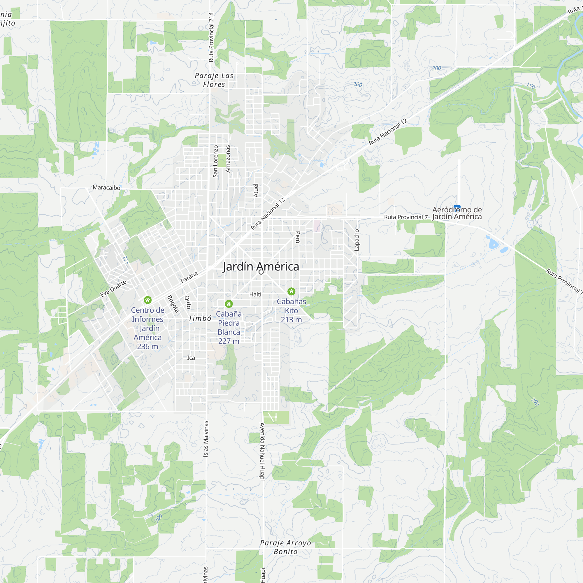 Cabañas Kito map
