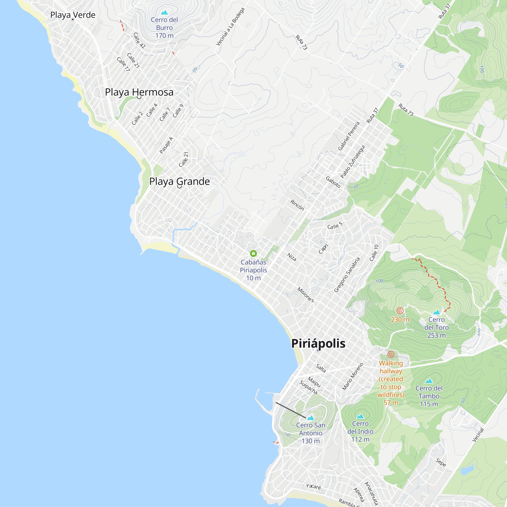 Cabañas Piriapolis map
