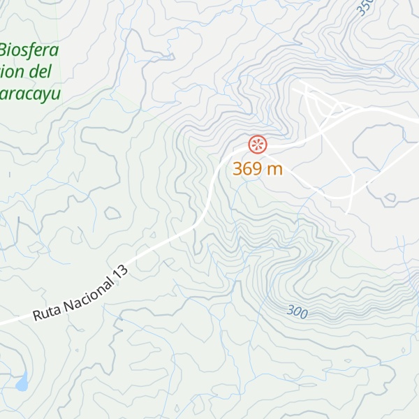 Map of Cordillera de Mbaracayú