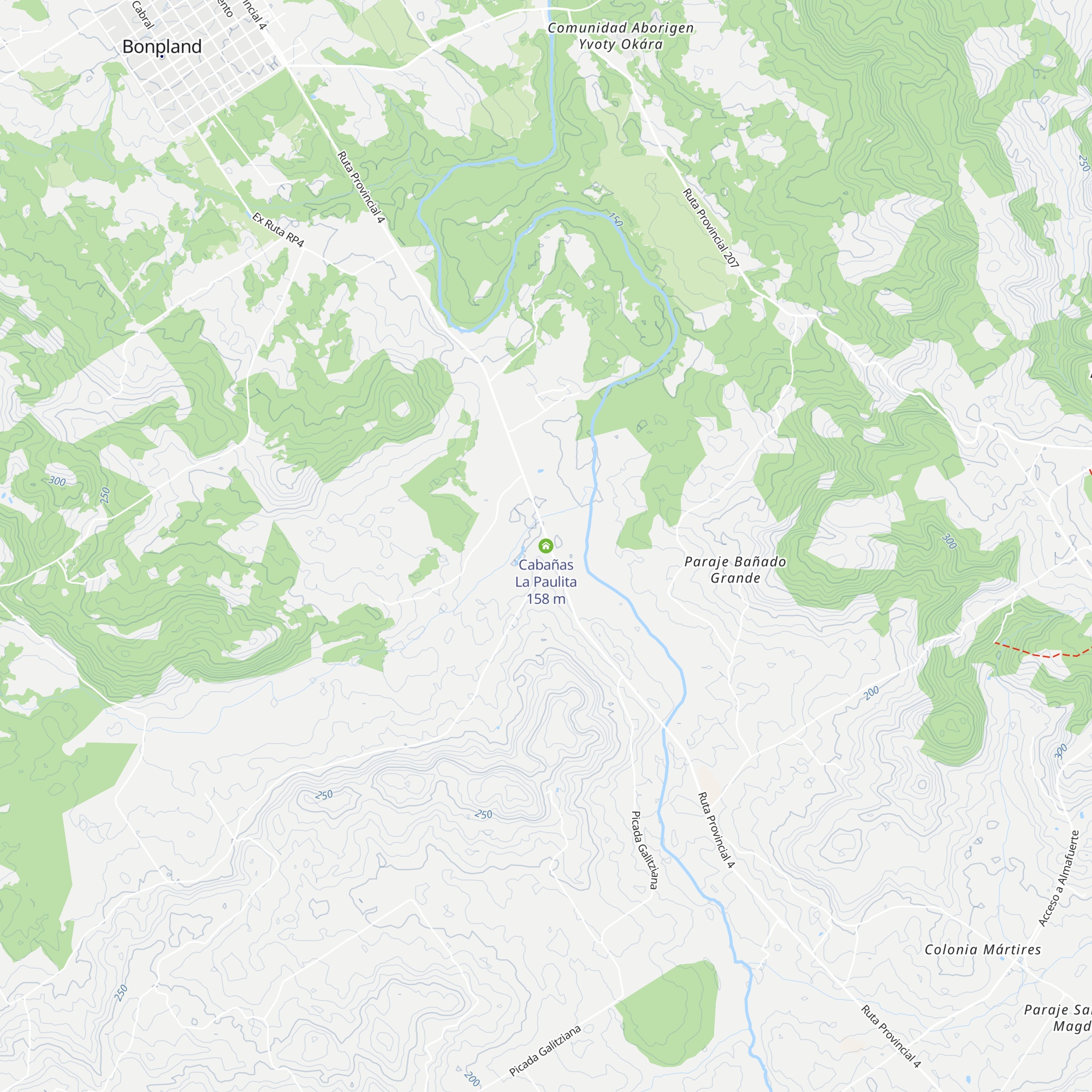 Cabañas La Paulita map