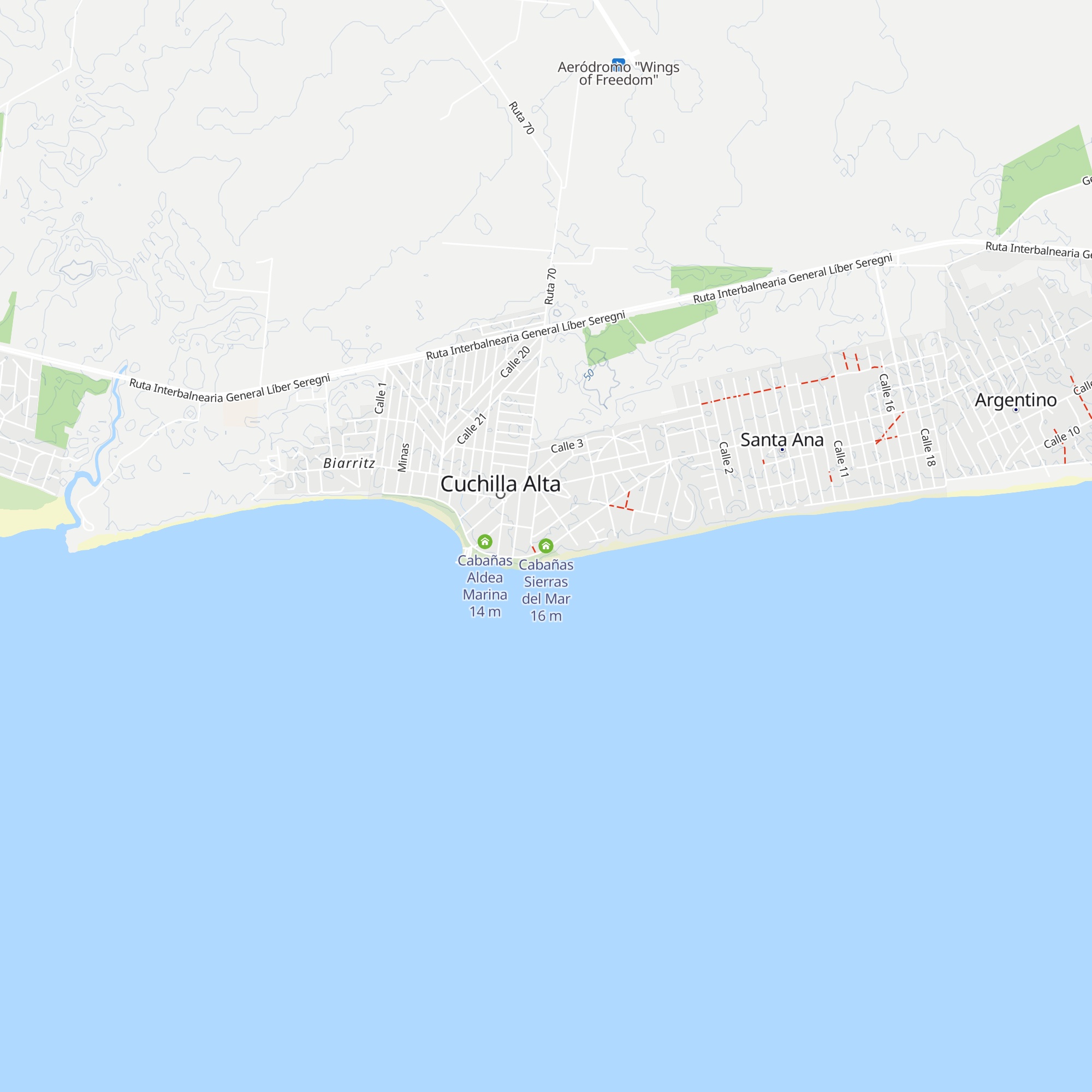 Cabañas Sierras del Mar map