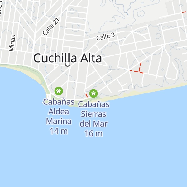 Map of Cabañas Sierras del Mar