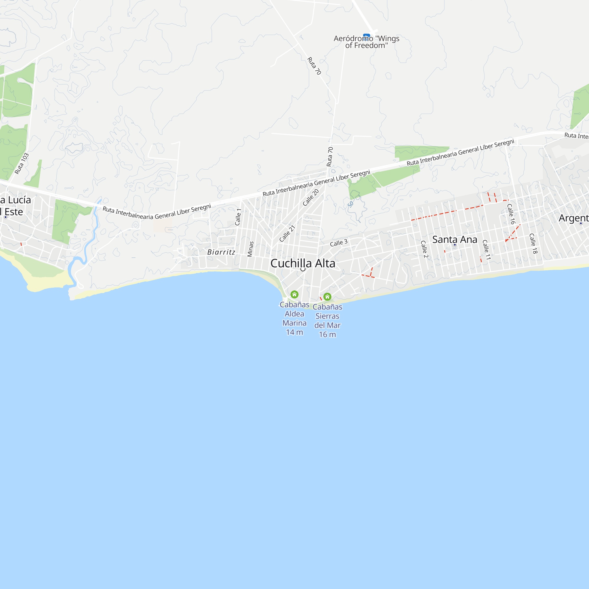 Cabañas Aldea Marina map