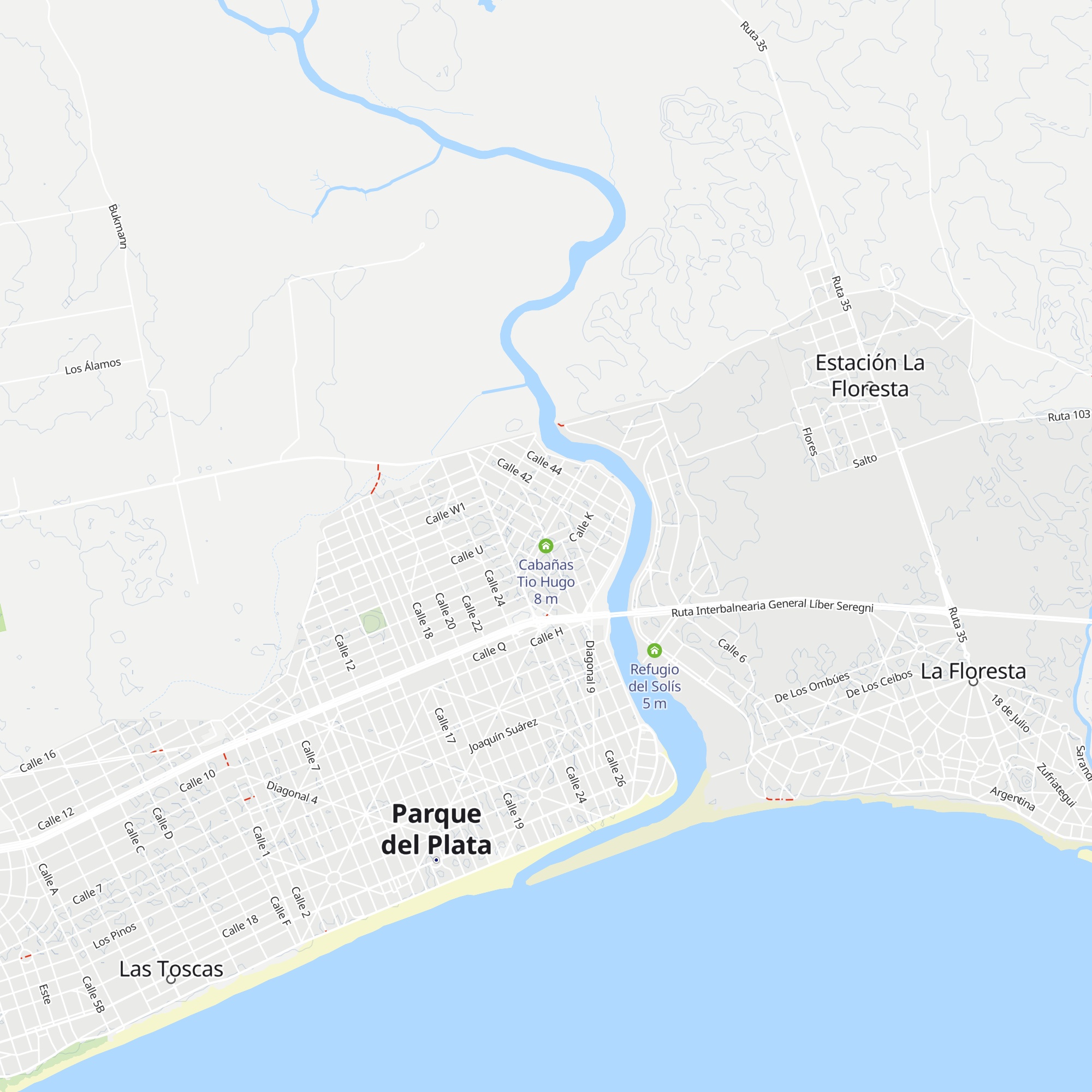 Cabañas Tio Hugo map
