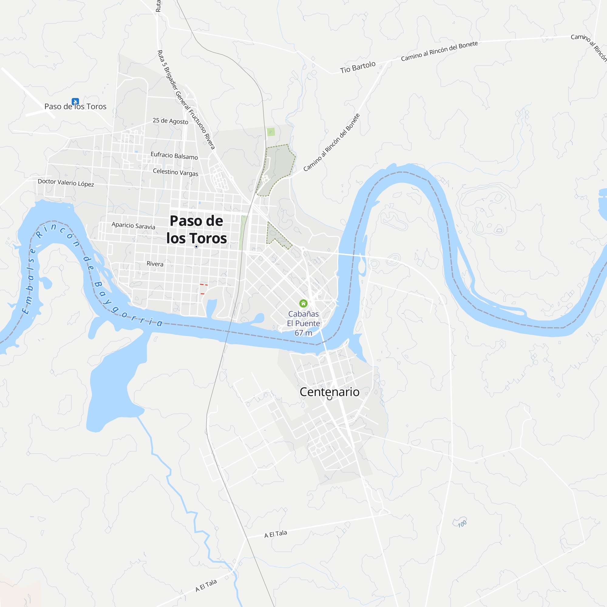 Cabañas El Puente map