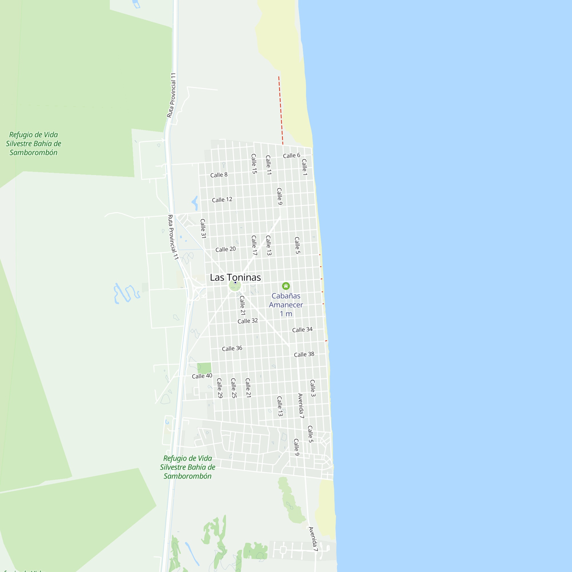 Cabañas Amanecer map