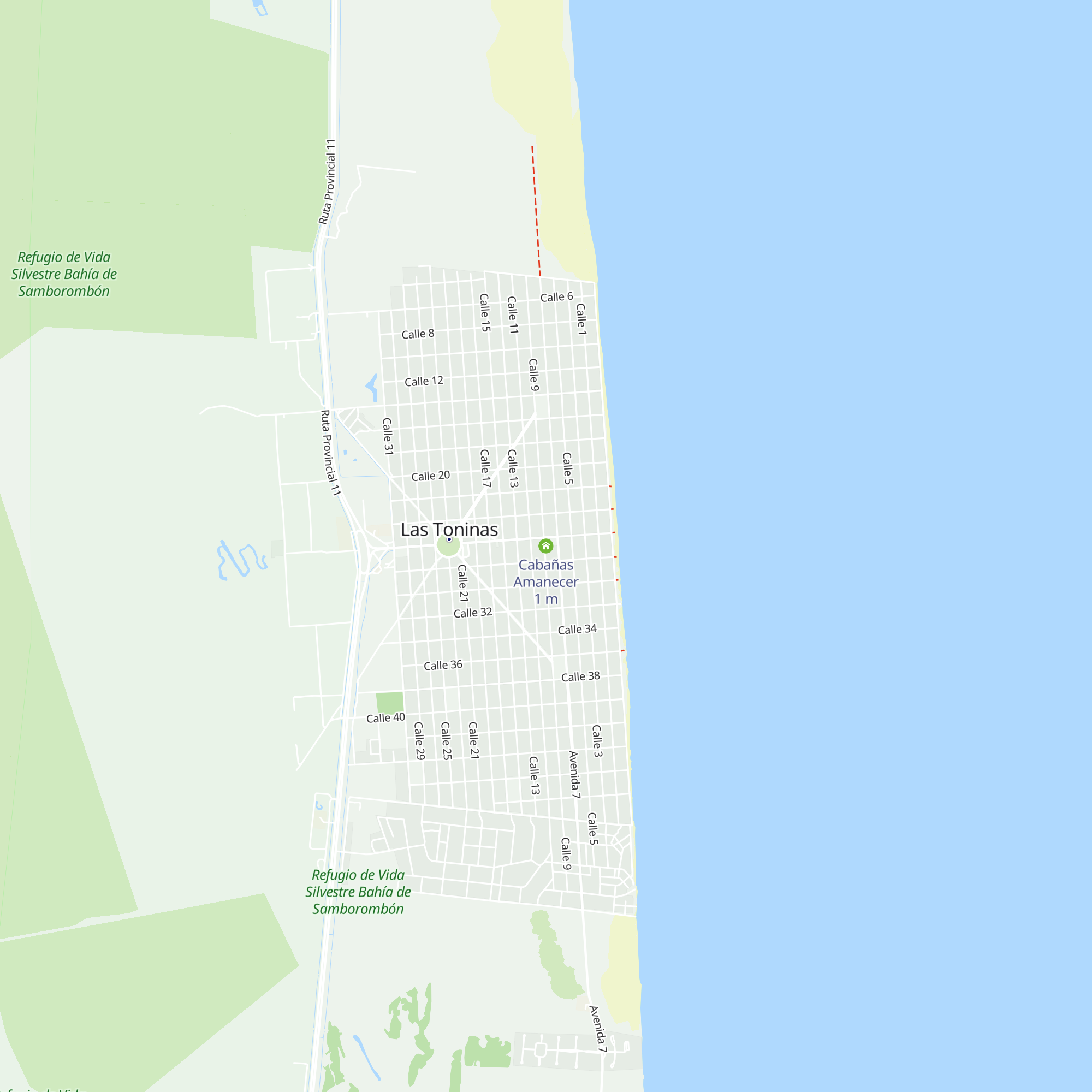 Cabañas Amanecer map
