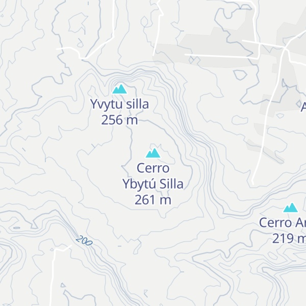 Map of Cerro Ybytú Silla