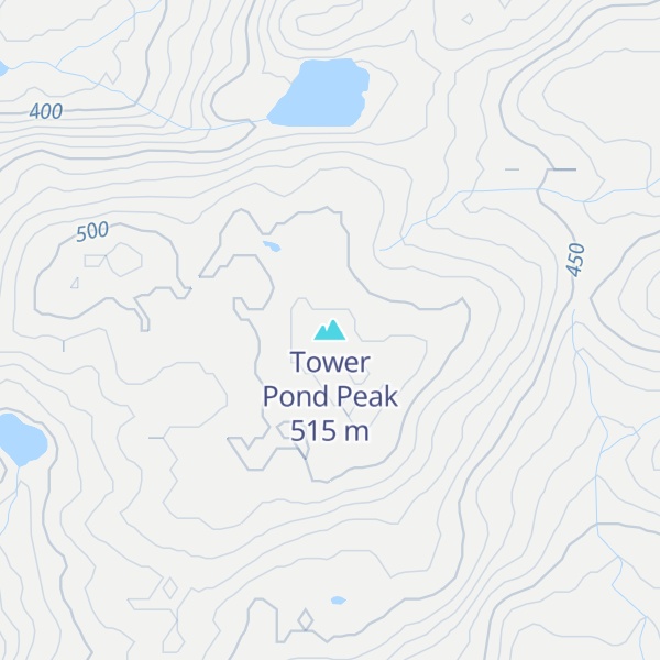 Map of Tower Pond Peak