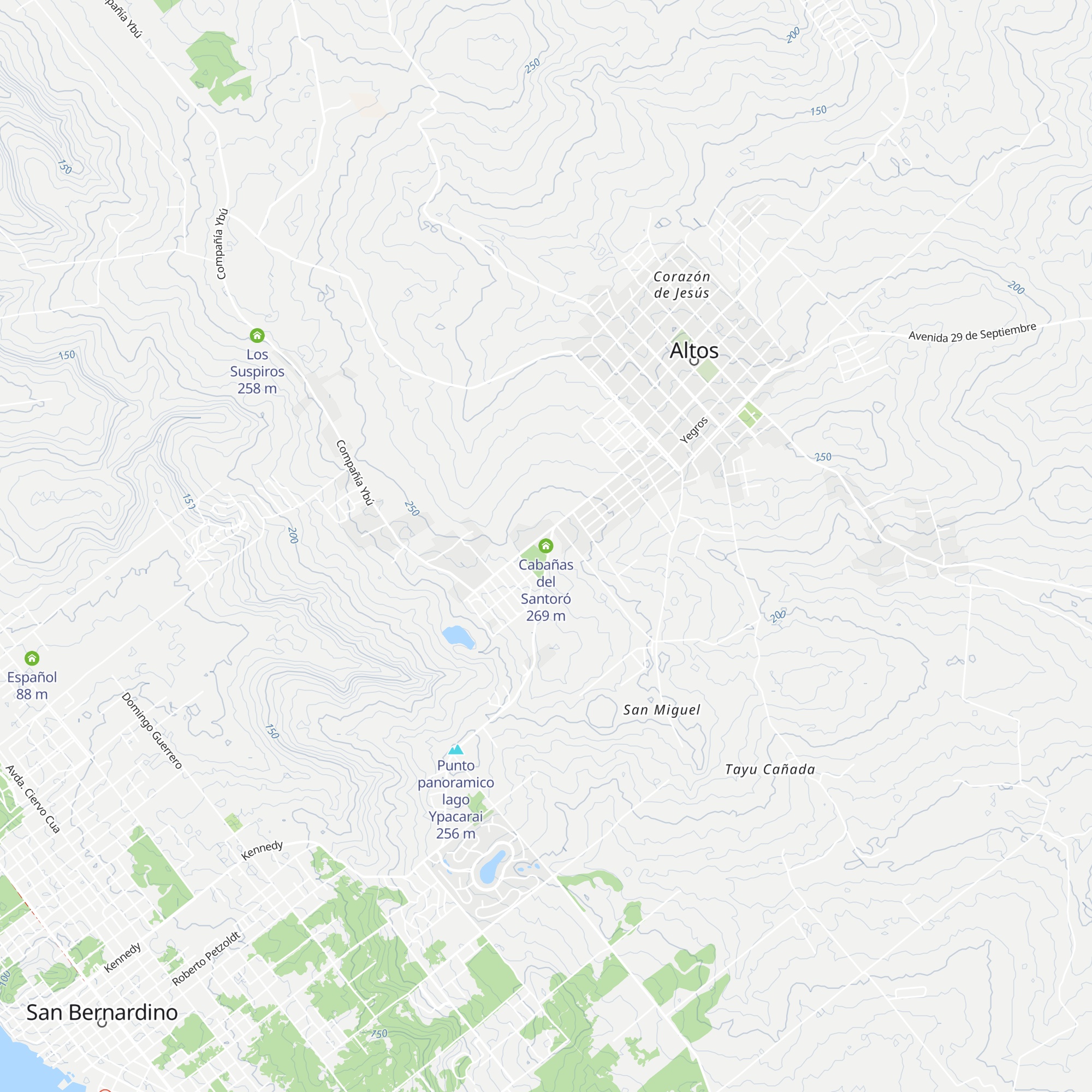 Cabañas del Santoró map