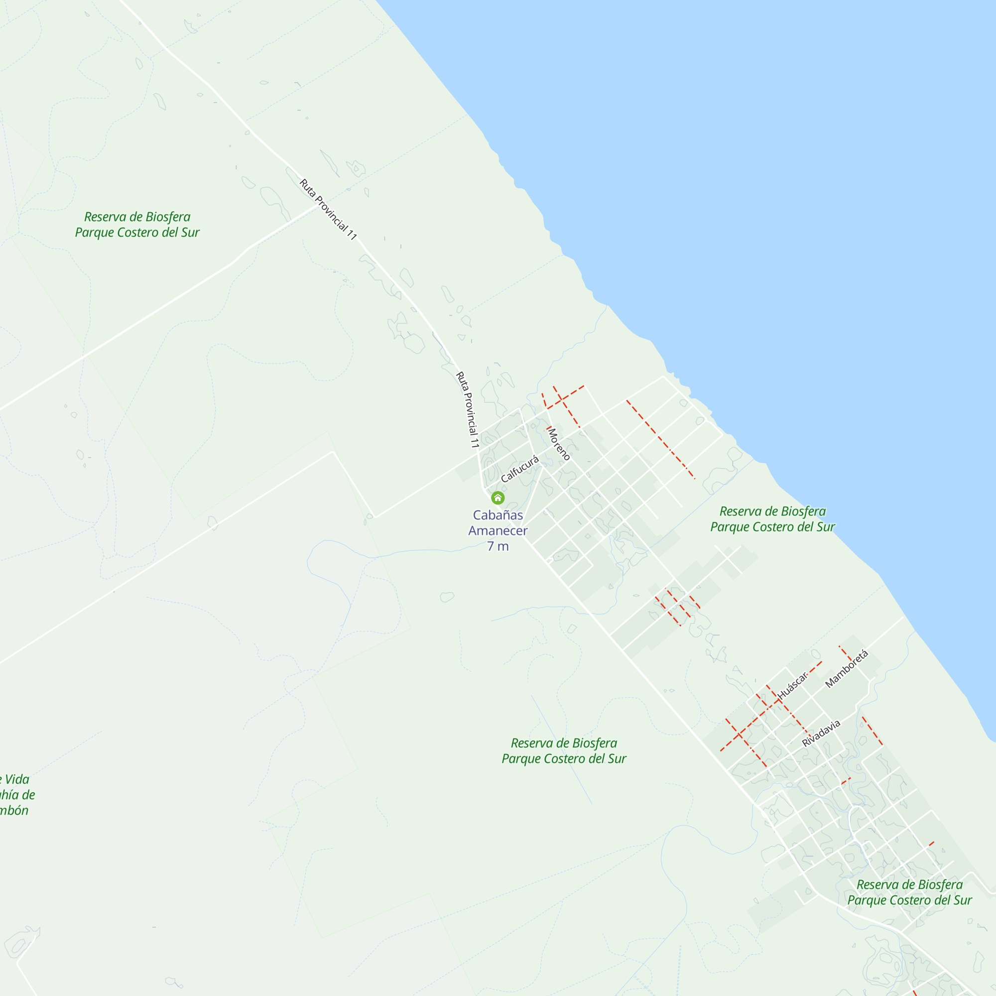 Cabañas Amanecer map