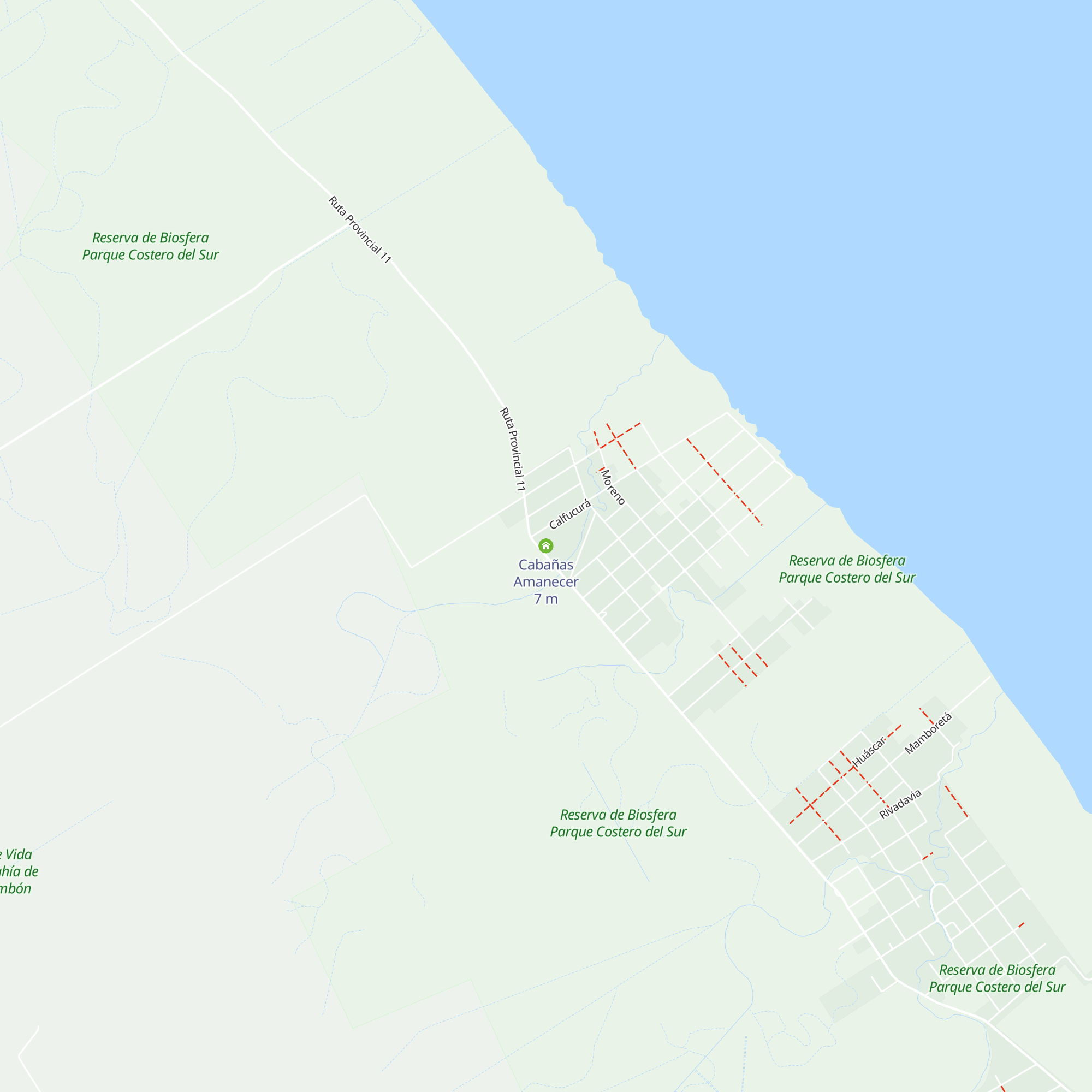 Cabañas Amanecer map