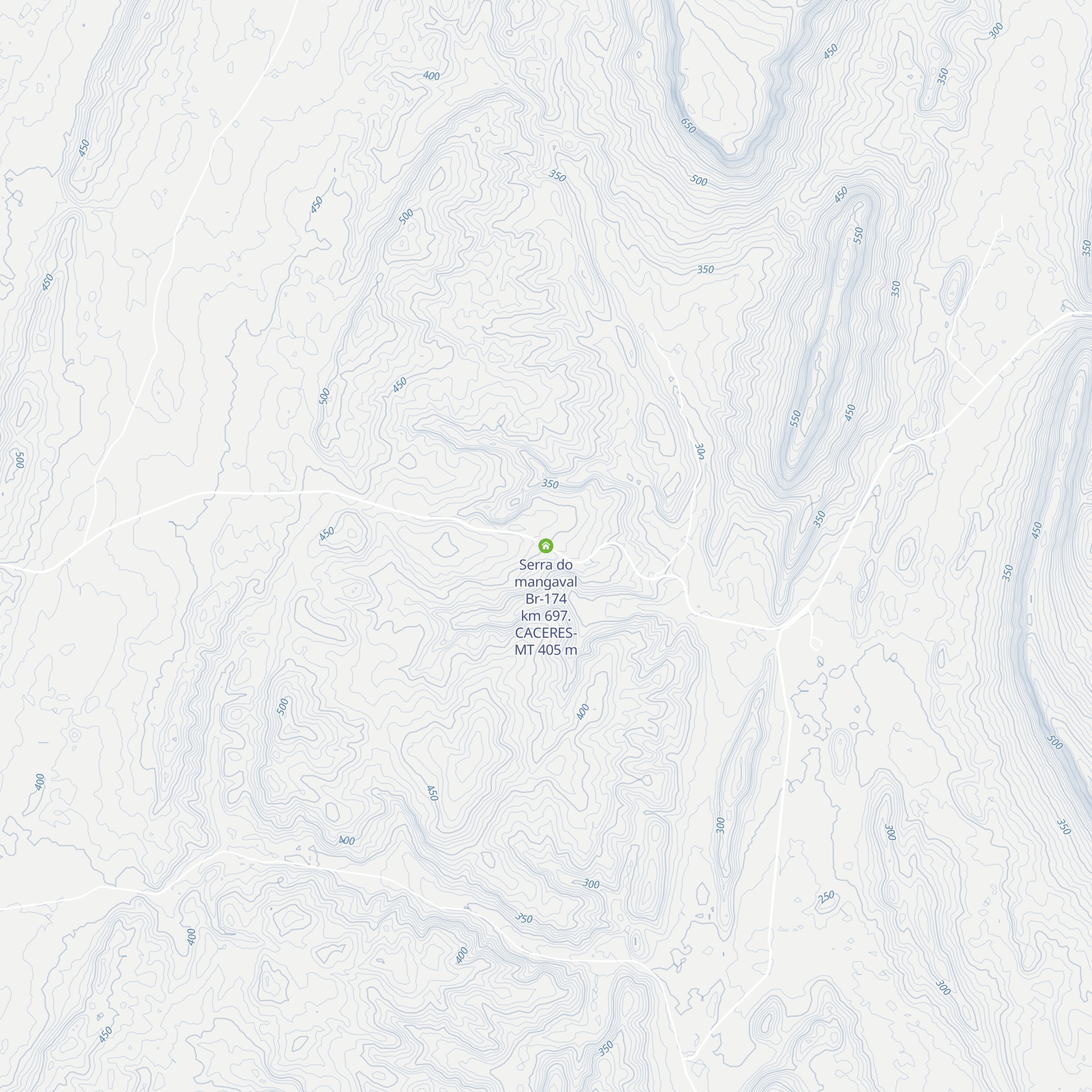 Serra do mangaval Br-174 km 697. CACERES-MT map