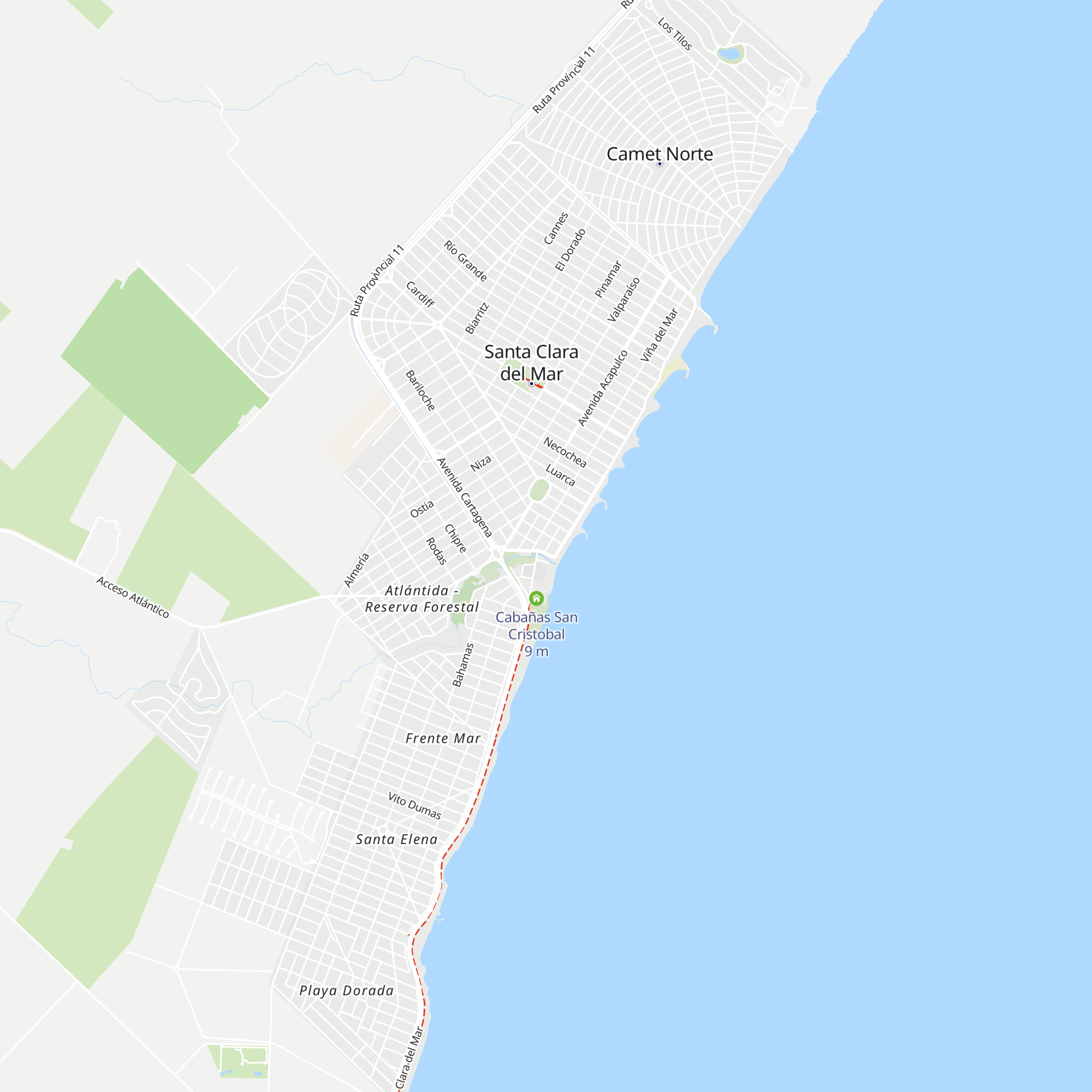 Cabañas del Sol map