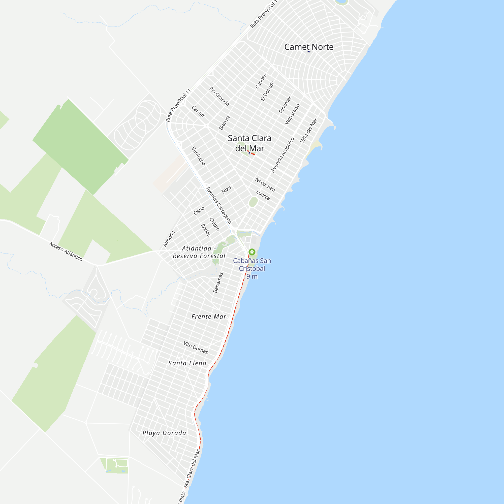 Cabañas San Cristobal map