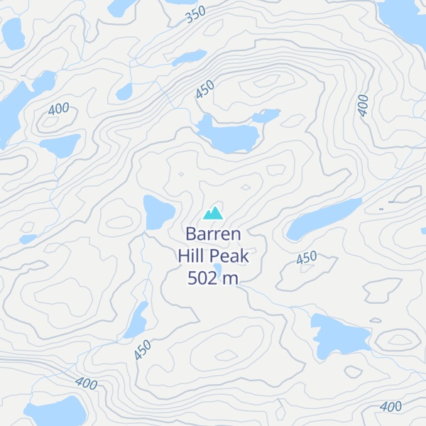 Map of Barren Hill Peak