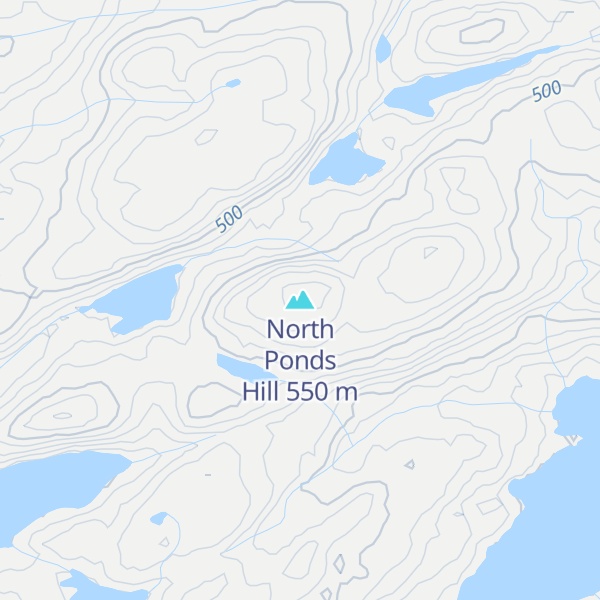 Map of North Ponds Hill