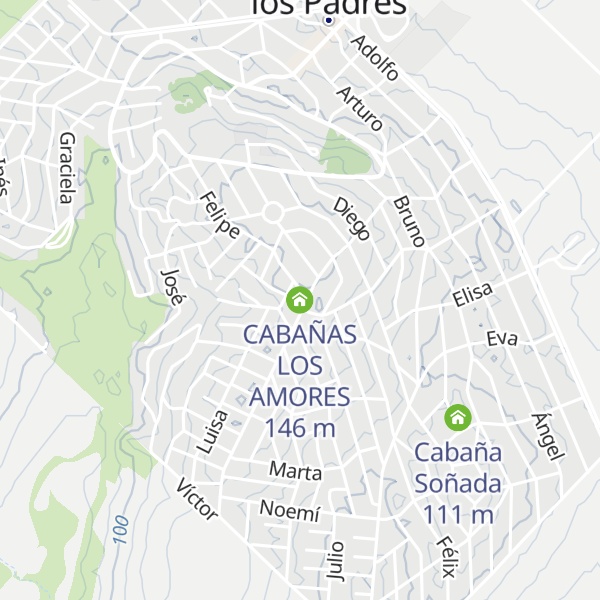 Map of CABAÑAS LOS AMORES