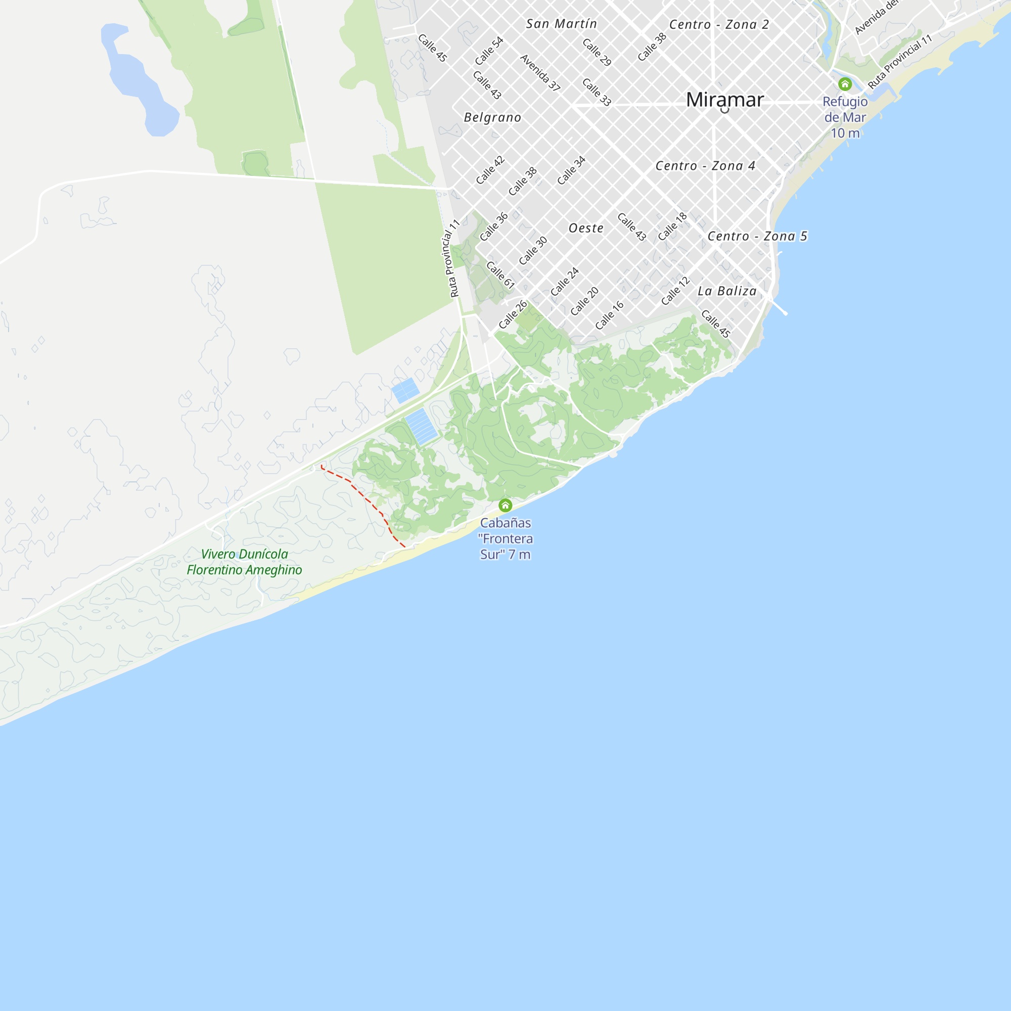 Cabañas "Frontera Sur" map