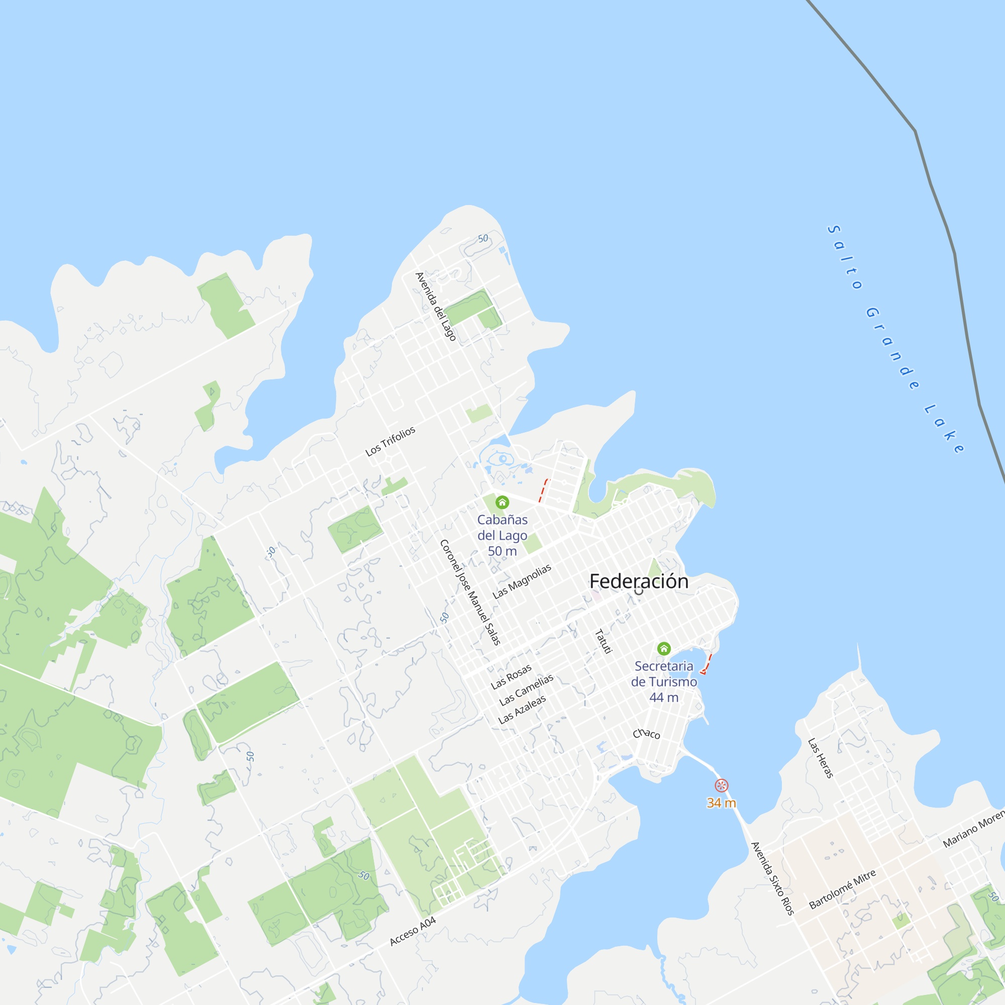 Cabañas del Lago map