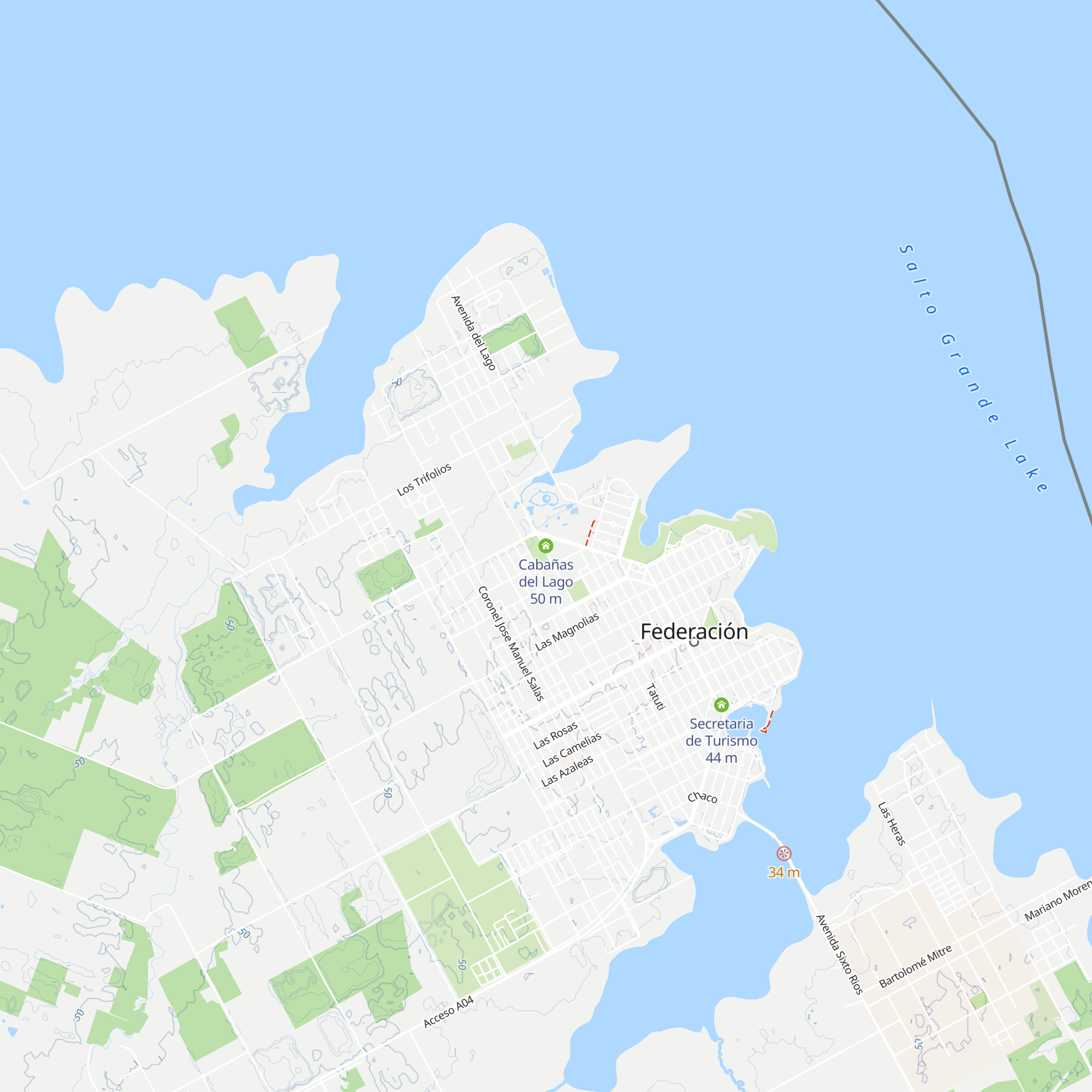 Cabañas del Lago map