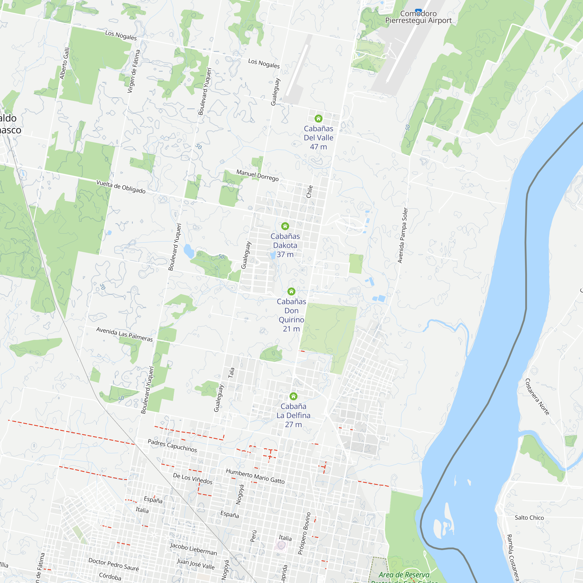 Cabañas Don Quirino map