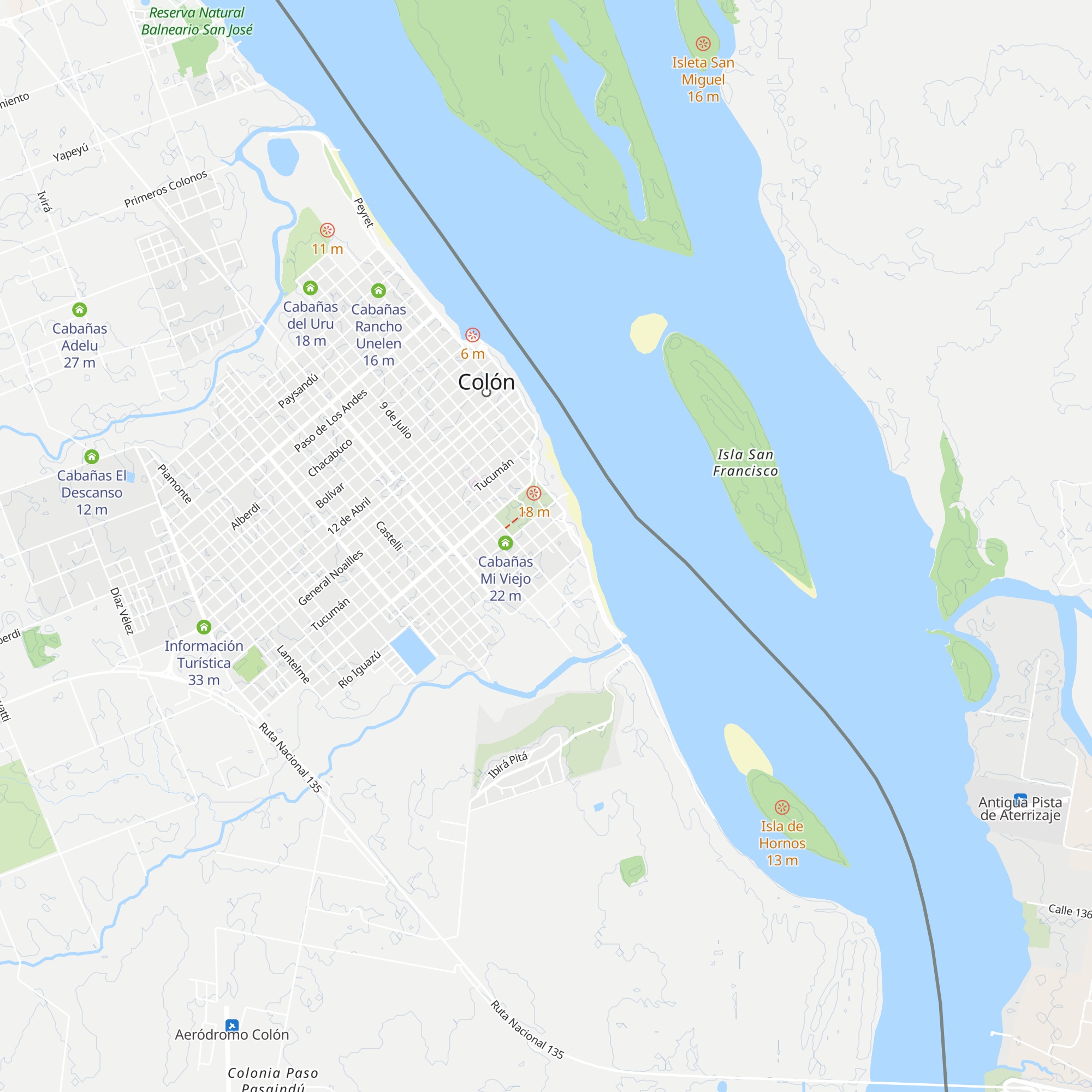 Cabañas Victoria map