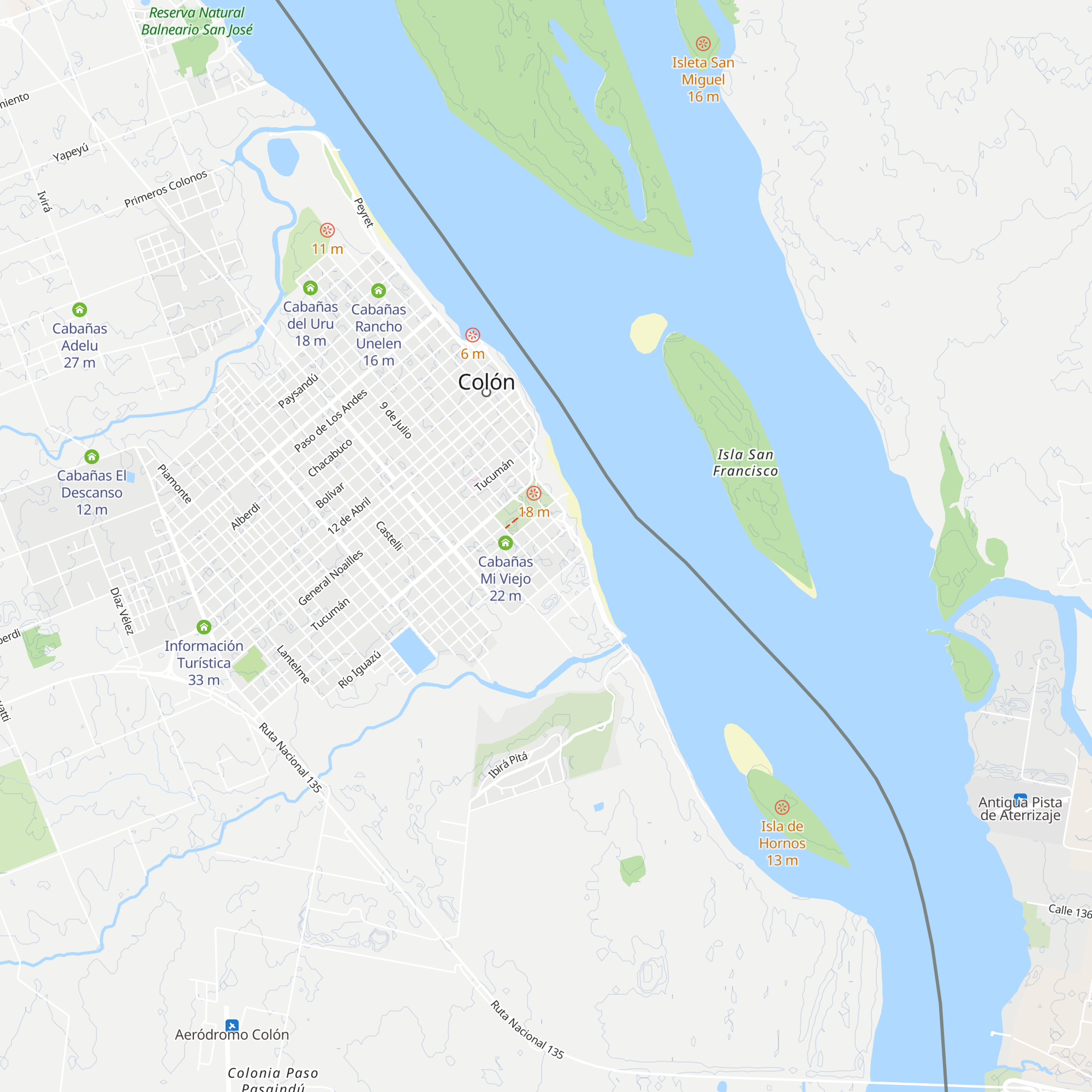 Cabañas Victoria map