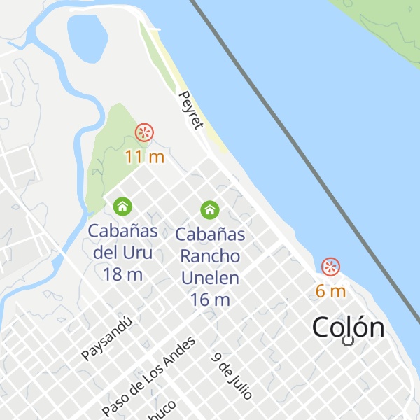 Map of Cabañas Rancho Unelen
