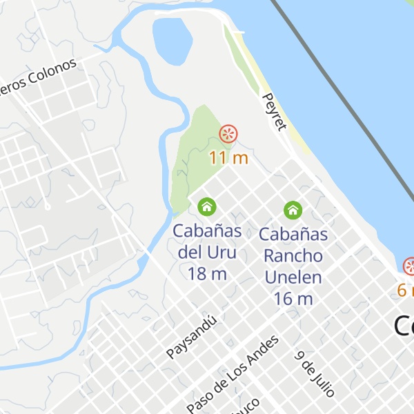 Map of Cabañas del Uru
