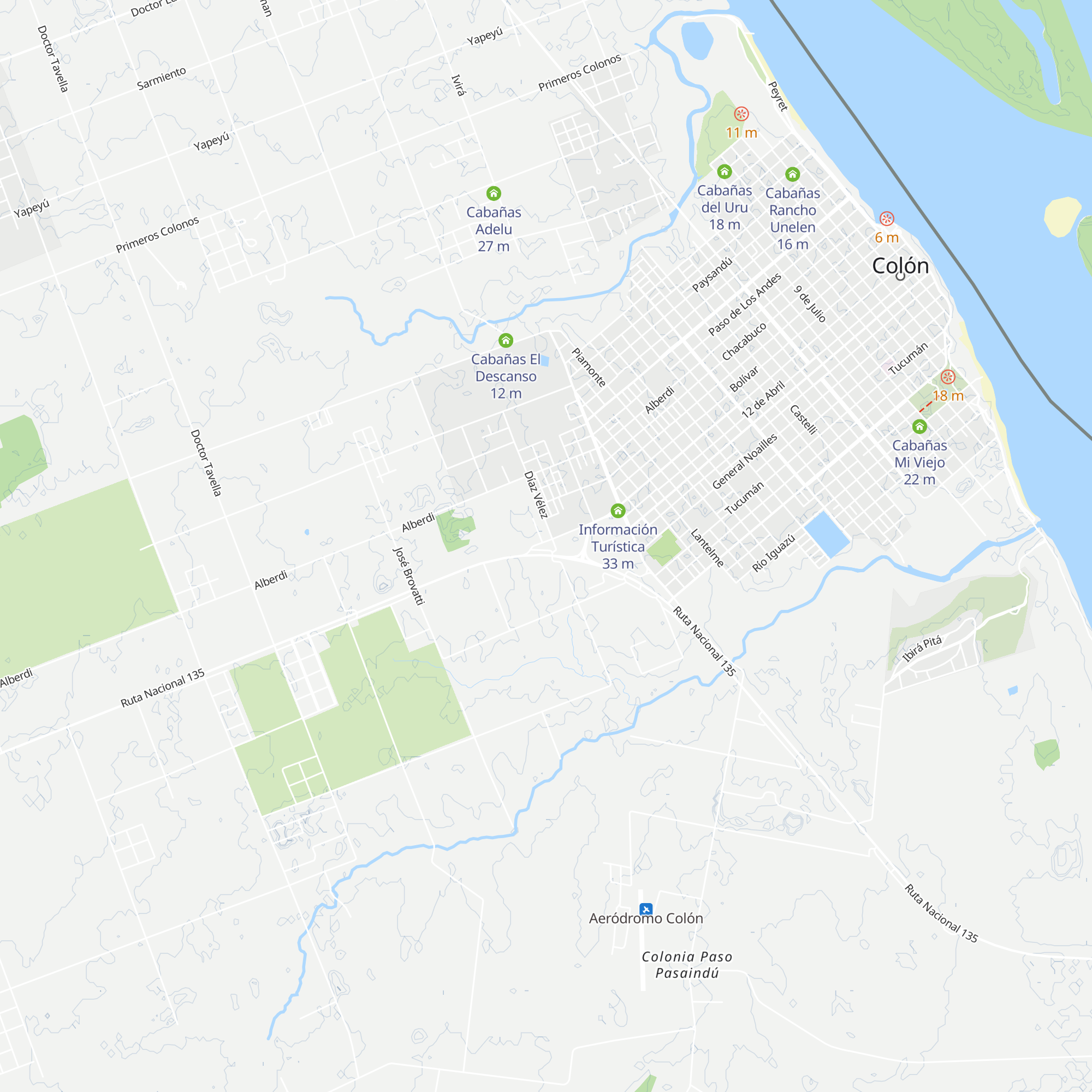 Cabañas La Escondida map