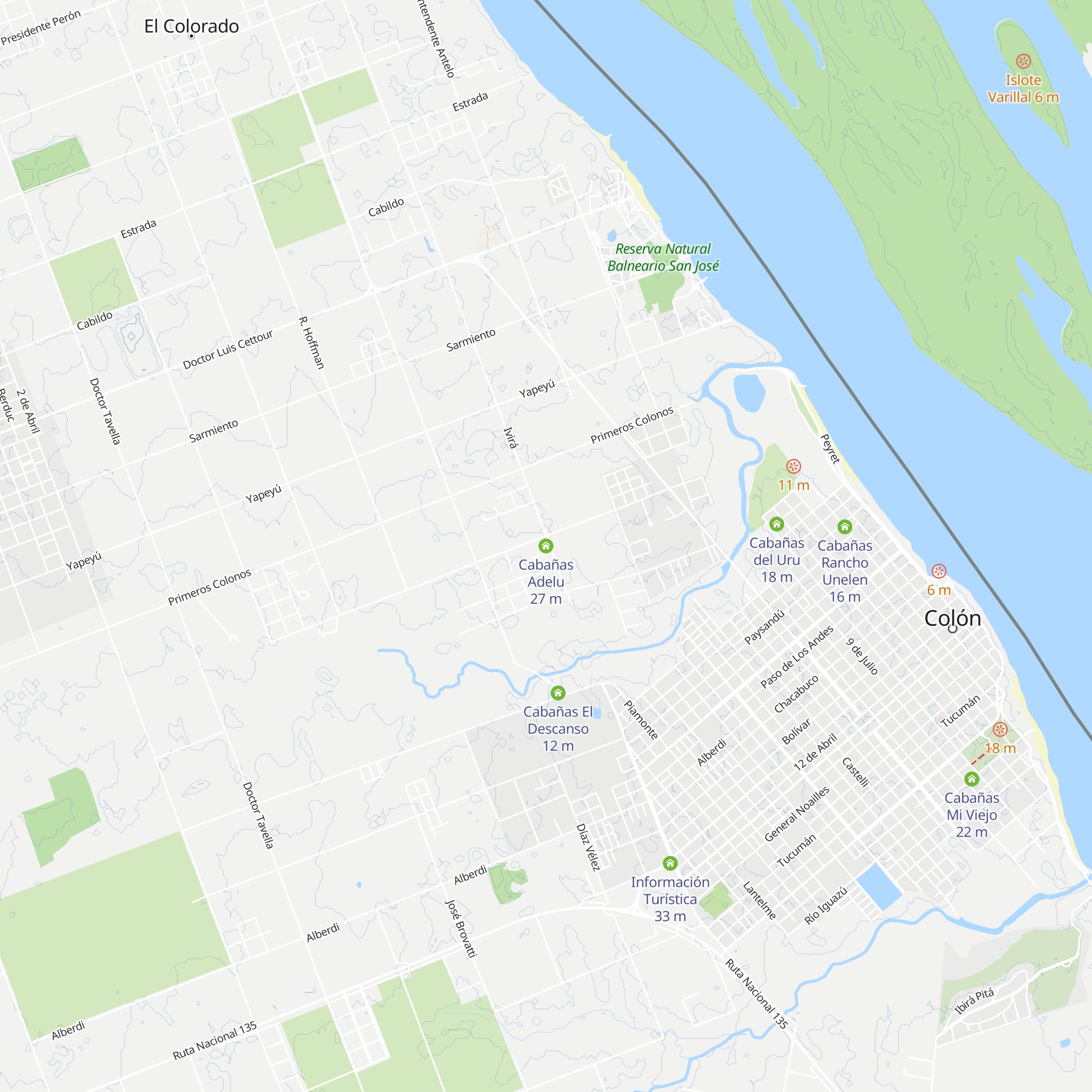 Cabañas Adelu map