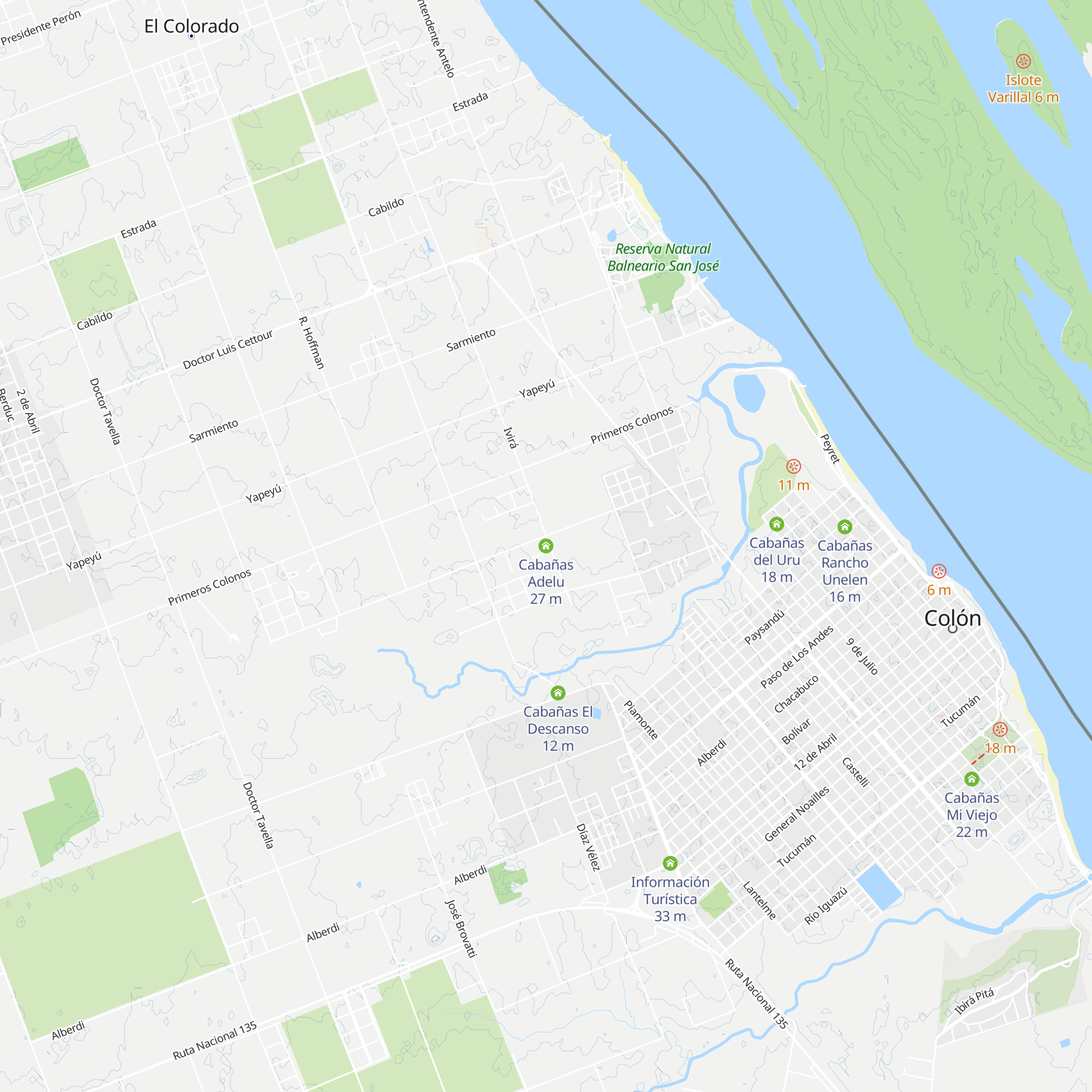 Cabañas Adelu map