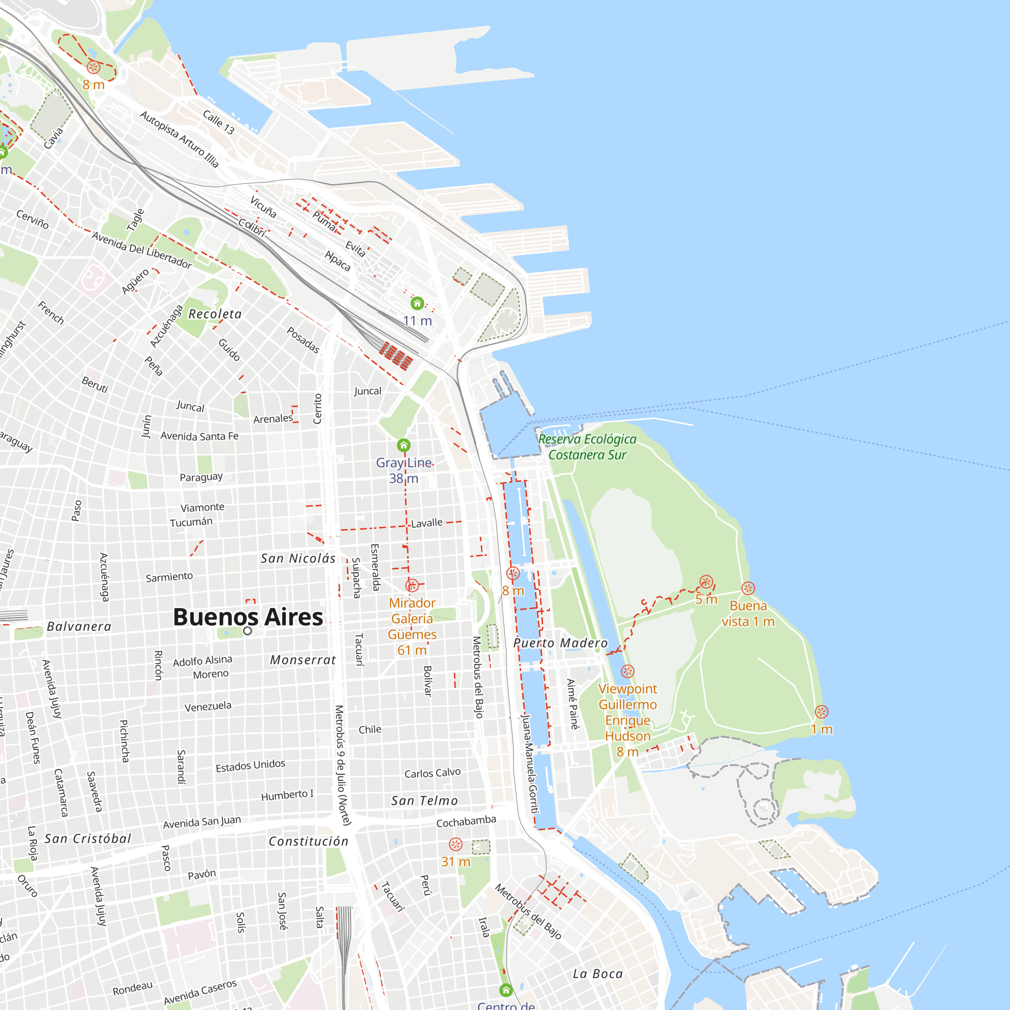 Puerto Madero Tourist Assistance Center map