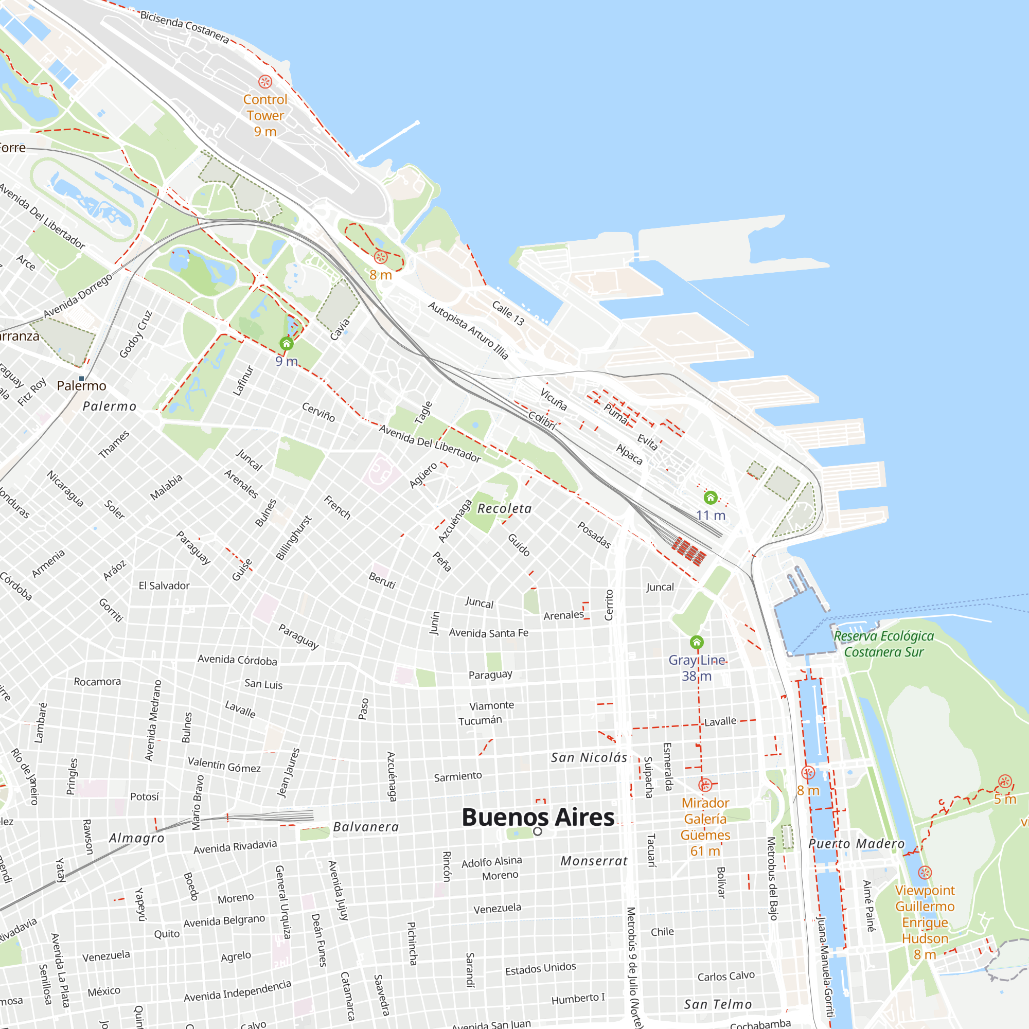 Recoleta Tourist Assistance Center map