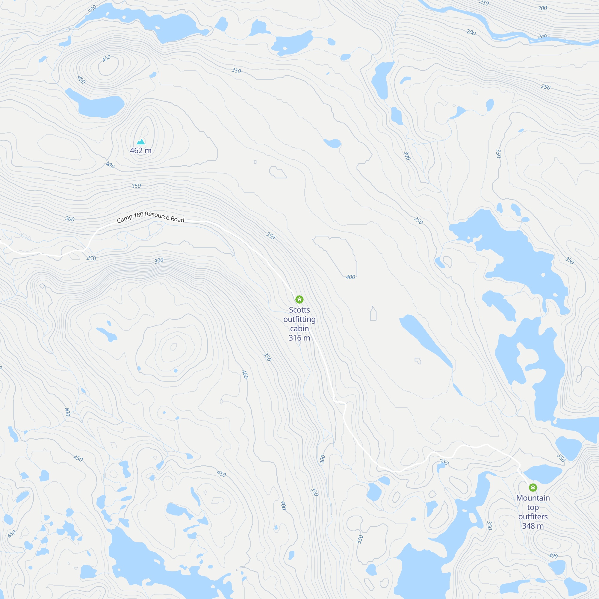 Scotts outfitting cabin map