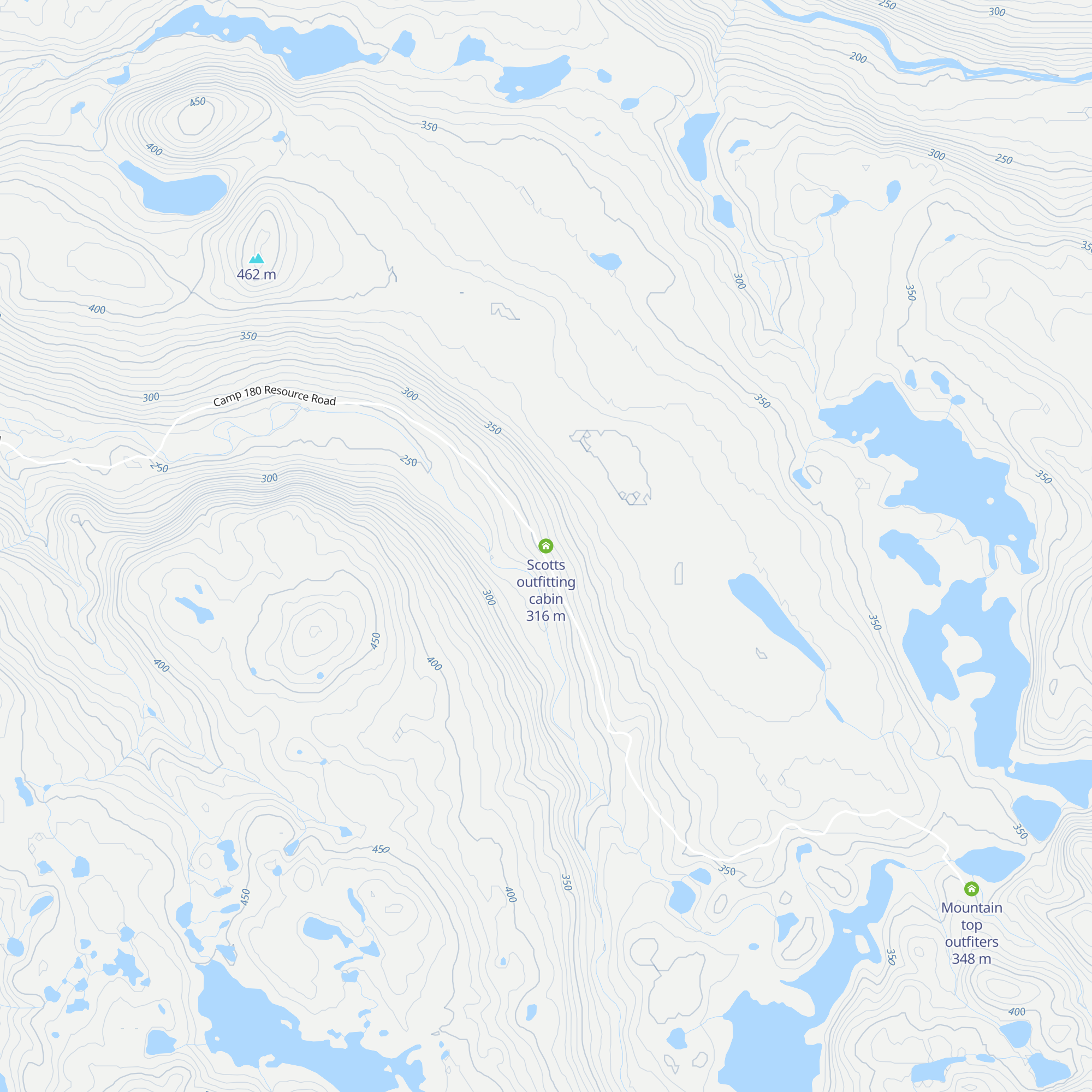 Scotts outfitting cabin map