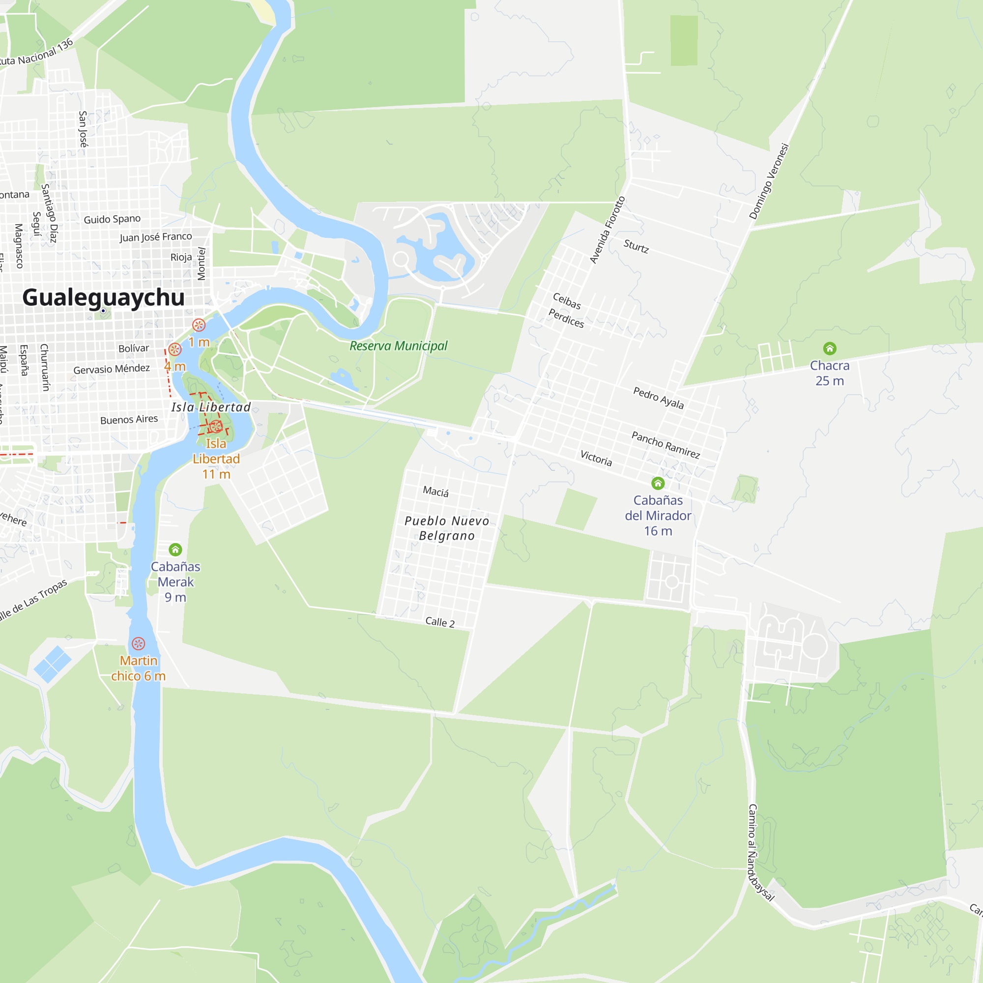 Cabañas Laguz map