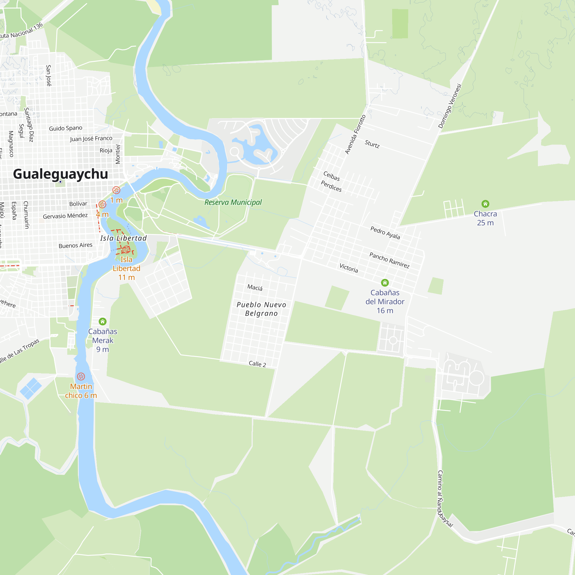 Cabañas Laguz map