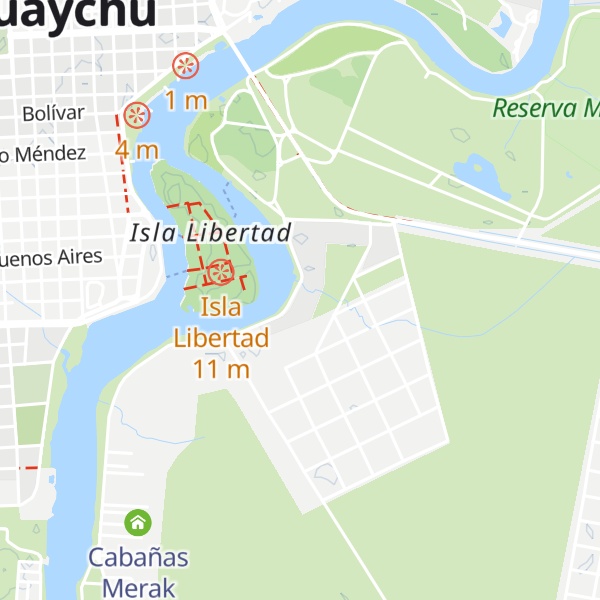 Map of Cabañas y camping