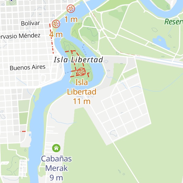 Map of Cabañas y camping