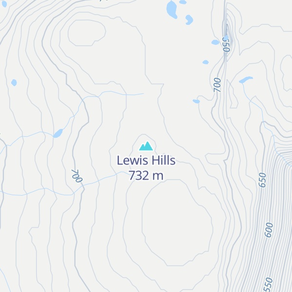 Map of Lewis Hills